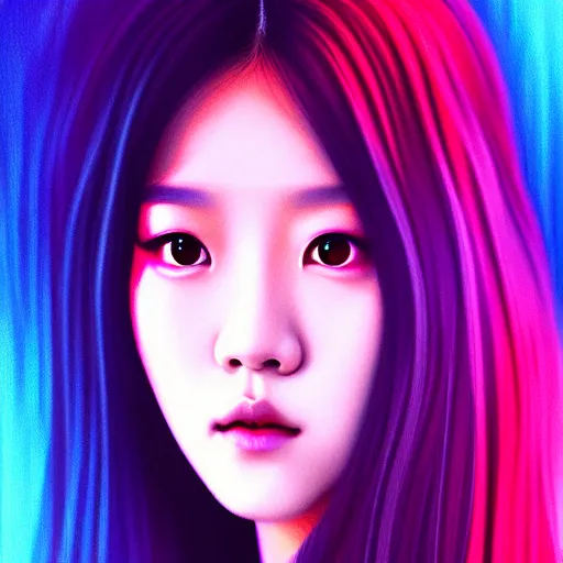 Image similar to jisoo of blackpink, hyperrealistic portrait, bladerunner street, by justine florentino, fantasy art, photo realistic, dynamic lighting, artstation, poster, volumetric lighting, very detailed face, intricate complexity, 8 k, award winning