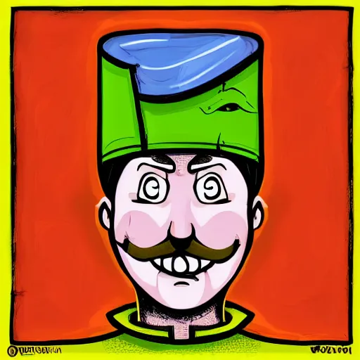 Image similar to portrait of a cook smiling at the camera, cartoon, digital art, symmetrical face