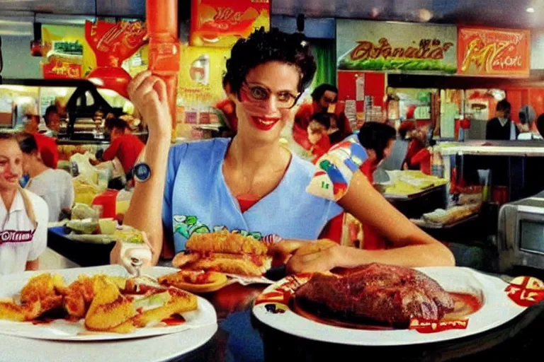 Image similar to mcdonald's bahia acaraje meal, acaraje!!!, in 1 9 9 5, y 2 k cybercore, advertisement photo