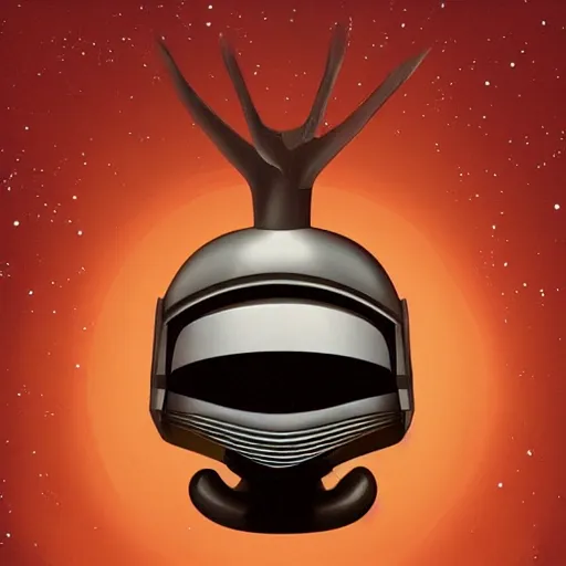 Prompt: dark helmet from spaceballs, dik dik spaceballs digital illustration, trending on artstation, animated