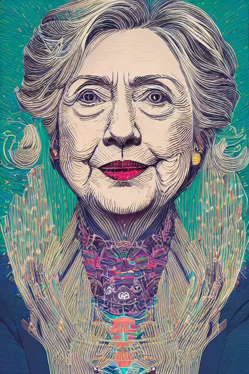 Image similar to Hillary Clinton, victo ngai, artgerm portrait