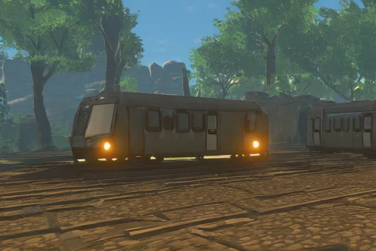 Image similar to wmata metro train in botw, breath of the wild screenshot