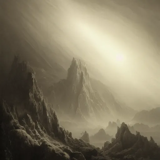 Image similar to a nightfall over a fantastical san francisco bay area, fantastical, transcendent, clean linework, dramatic, unexpected, surprising, epic light scene, spectacular, finely detailed, award winning, 4 k, trending on artstation, photorealistic, volumetric lighting, octane render uhd artwork by gustave dore, by michelangelo, by beksinski