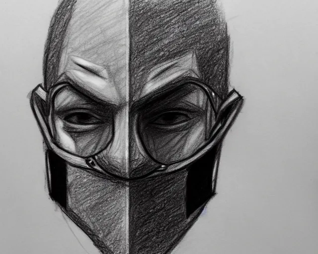 Image similar to draft drawing of a european man covering face with mask, draft sketch, thin stroke, trending on artstation, context art, pencil sketch, high detail