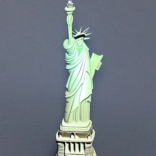 Prompt: the statue of liberty made of ivory