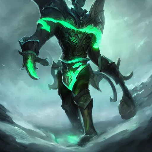 Image similar to Thresh from League of legends, high resolution fantasy concept art, intricate details, soft lighting