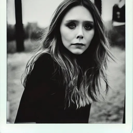 Prompt: Polaroid of elizabeth olsen