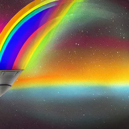 Image similar to rainbow cosmic sci fi ufo