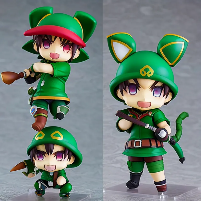 Prompt: teemo league of legends, an anime nendoroid of teemo, figurine, detailed product photo