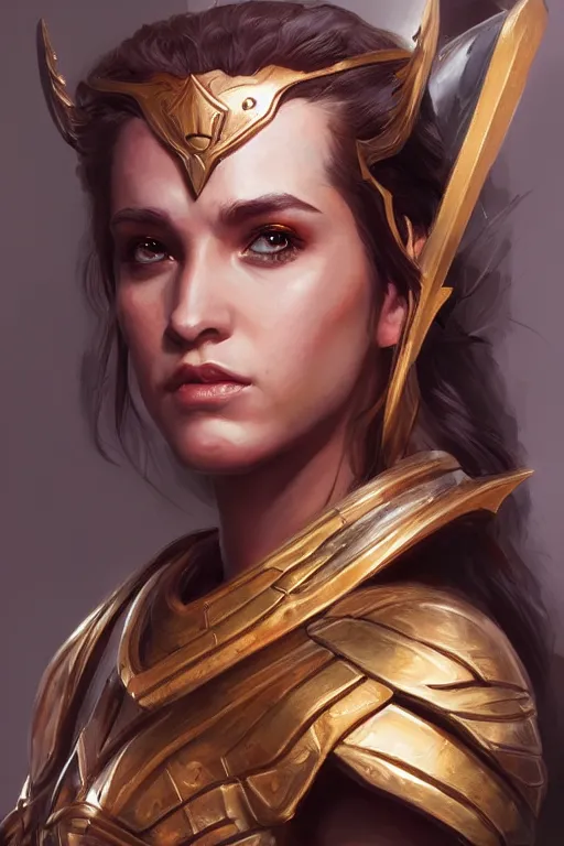 Image similar to amazon valkyrie athena, d & d, fantasy, portrait, highly detailed, headshot, digital painting, trending on artstation, concept art, sharp focus, illustration, art by artgerm and greg rutkowski and magali villeneuve