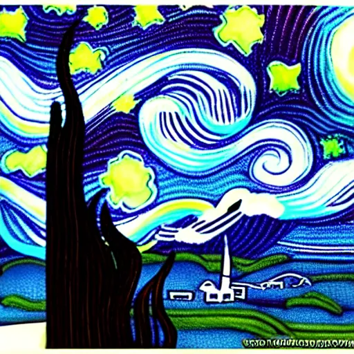 Image similar to claymation starry night, by laika, wallace and grommet