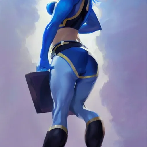 Image similar to Greg Manchess portrait painting of Mystique as Overwatch character, medium shot, asymmetrical, profile picture, Organic Painting, sunny day, Matte Painting, bold shapes, hard edges, street art, trending on artstation, by Huang Guangjian and Gil Elvgren and Sachin Teng