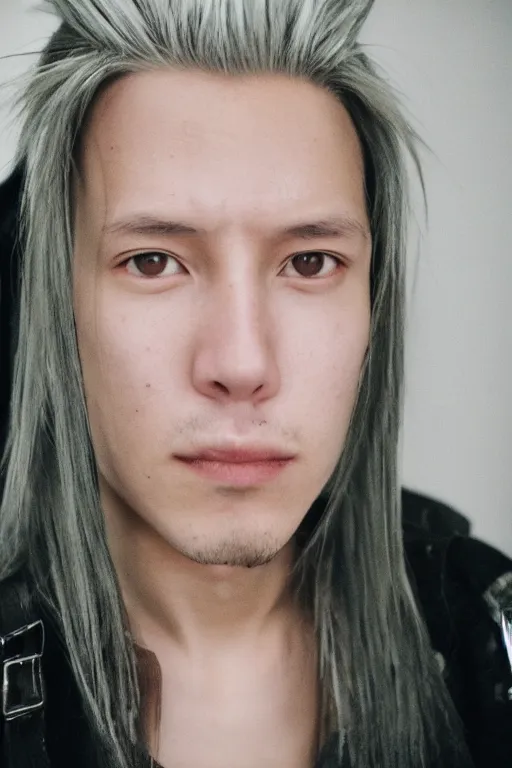 Image similar to A full portrait photo of sephiroth, f/22, 35mm, 2700K, perfect faces.