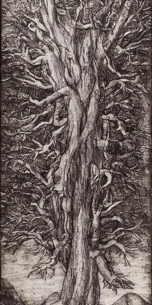 Prompt: davinci draws the tree of life