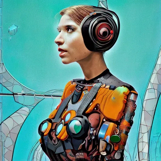 Prompt: a woman in a sci fi future, juxtapoz magazine