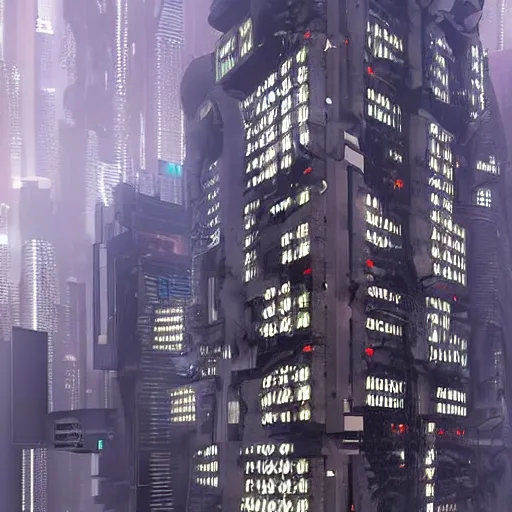 Prompt: scary headquarters for evil cyberpunk megacorporation