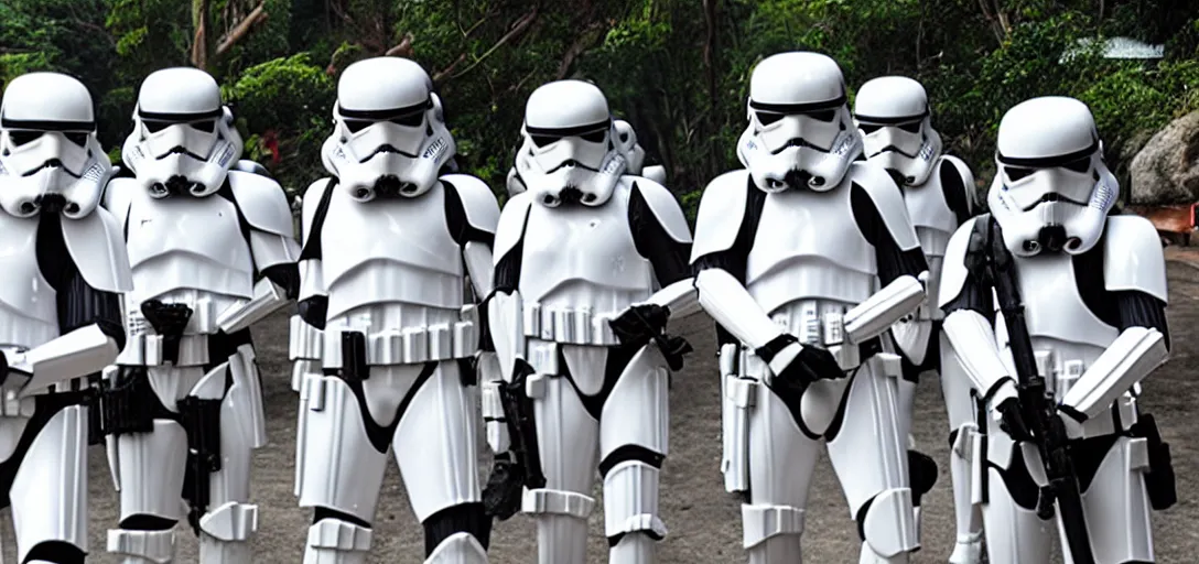 Prompt: storm troopers on vacation in thailand