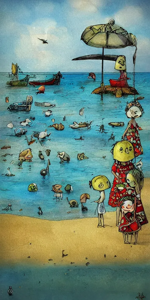 Image similar to a summer beach scene by alexander jansson