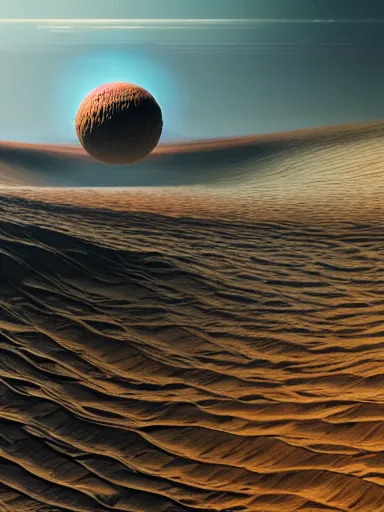 Image similar to A hyper detailed 3d render like a Oil painting of Terraforming Jezero Crater, a research outpost, levitating agricultural sphere, flora-lush-crater, Martian sands background, aesthetic, smooth, sharp focus, highly detailed, unreal engine, by Greg Rutkowski, Chris Tulloch McCabe and Asher Duran,