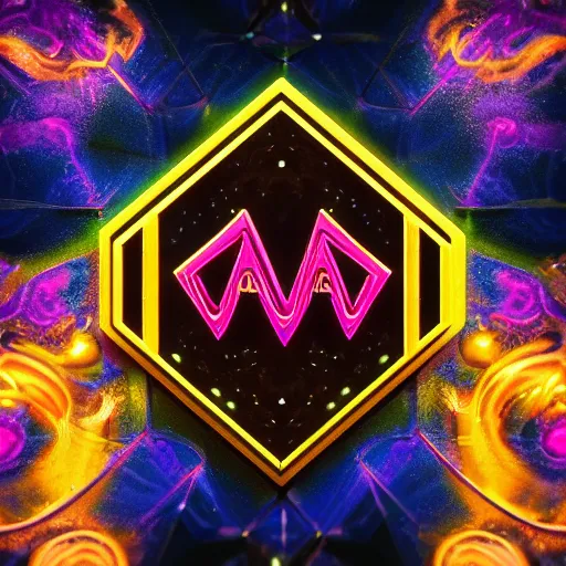 Image similar to a and w vaporwave logo, digital art, cosmic, 3 d high definition, trending on art station, photorealistic, high resolution, 8 k, octane, hyper detailed, insane details, intricate, elite, ornate, elegant trend, highly detailed and intricate, sharp focus, photography, unreal engine