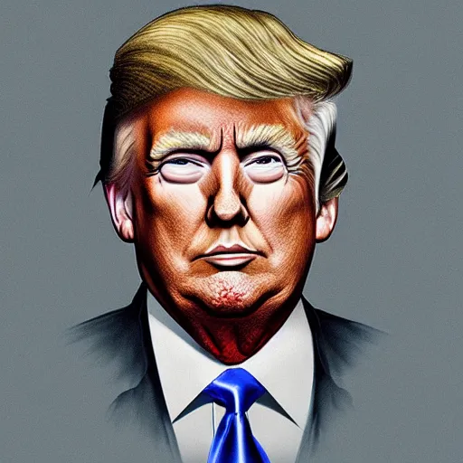 Prompt: donald trump portrait by sakimichan