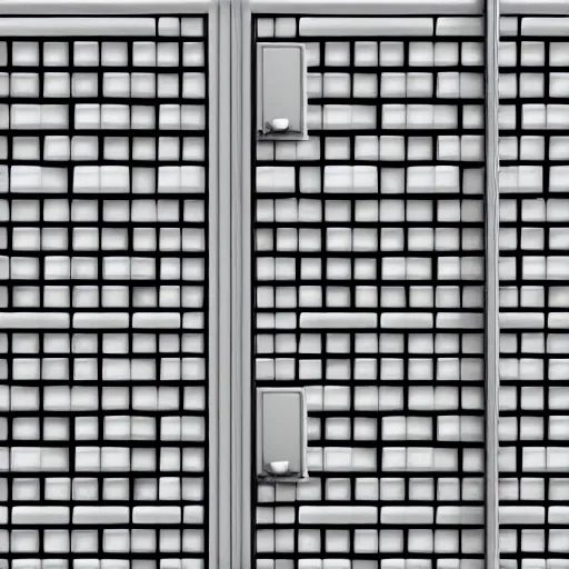 Prompt: 4 k large tiled retrofuturism brutalist door white black seamless texture, material, hip modern design, flat, pbr, hi - res