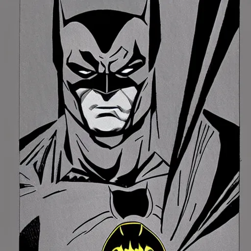 Image similar to batman detailed portrait by frank miller