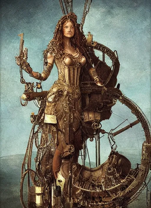 highly detailed steampunk woman standing on a | Stable Diffusion | OpenArt