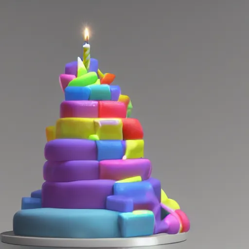 Prompt: birthday cake, 8 k artstation volumetric light