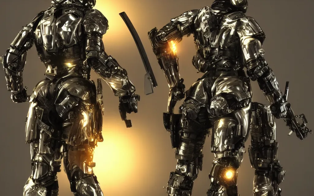 Image similar to war, diverse katana cybersuits, from behind, wide wide angle, vivid, elaborate, highly detailed, beautiful lighting