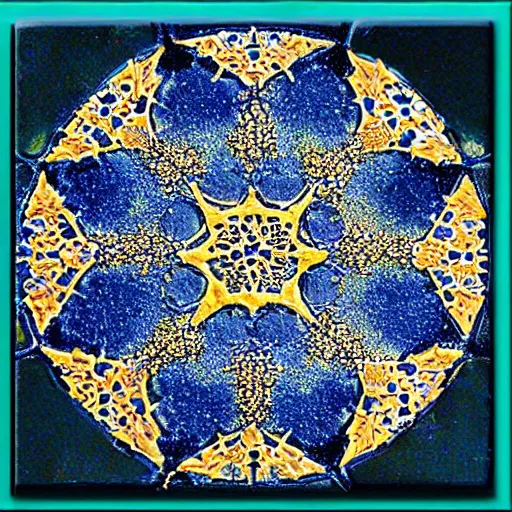 Prompt: alhambra tile pattern like the night sky stars and moon