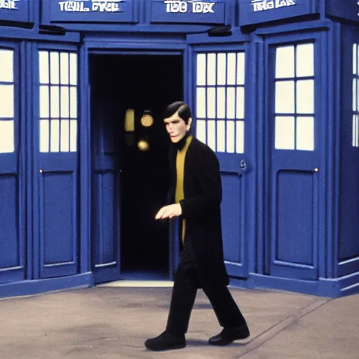 Image similar to mr spock exiting the tardis