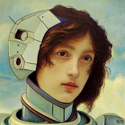 Prompt: “pre-Raphaelite painting of a voltron robot”