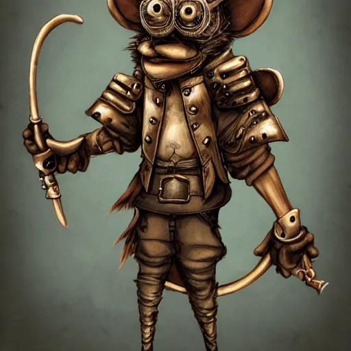 Image similar to steampunk rat warrior