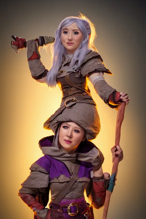 Prompt: a female DND gnome, high resolution film still, 8k, HDR colors, cosplay, studio lighting