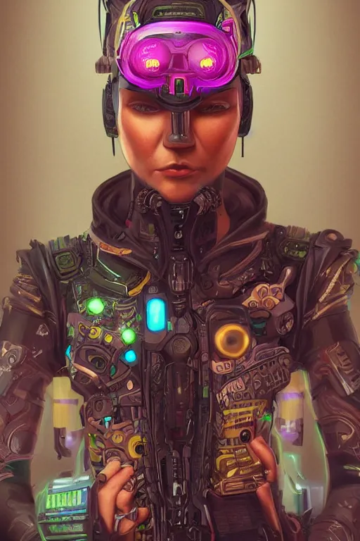 Image similar to hyper maximalist ultra detailed portrait of a heavily cybered metahuman charachter. Shadowrun charachter illustrations. 8k 3d. By echo chernik influenced by art of machine.delusions on instagram. Shadowrun returns character illustrations realistic render