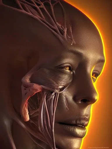 Prompt: anatomy if a dream : : quixel megascans, photorealism, cgi, digital concept art, redshift render, physically based rendering, cinematic, filmic : : illustrated on black paper by artgerm, nychos, alan grey