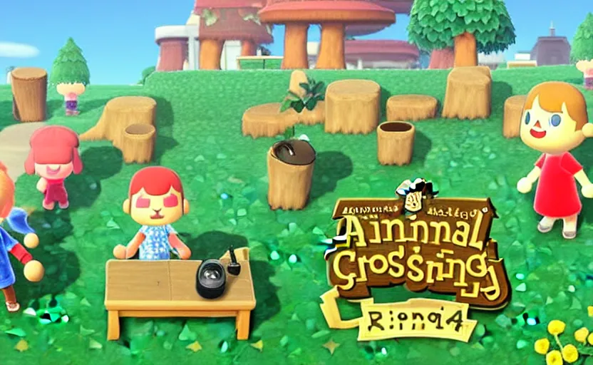 Image similar to animal crossing ak - 4 7, rocket launcher