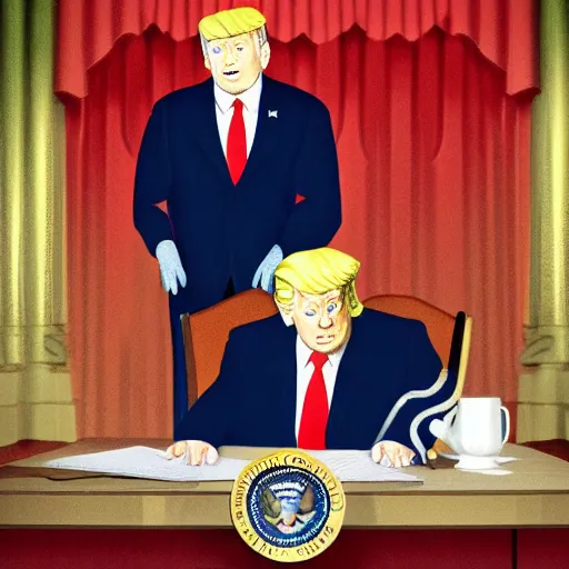 Image similar to BLÅHAJ as the president of the united states