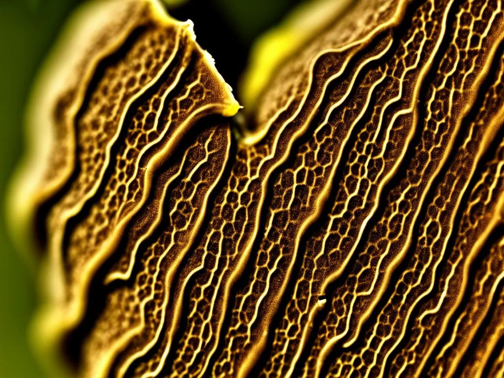 Prompt: macro photo of fungus sharp focus