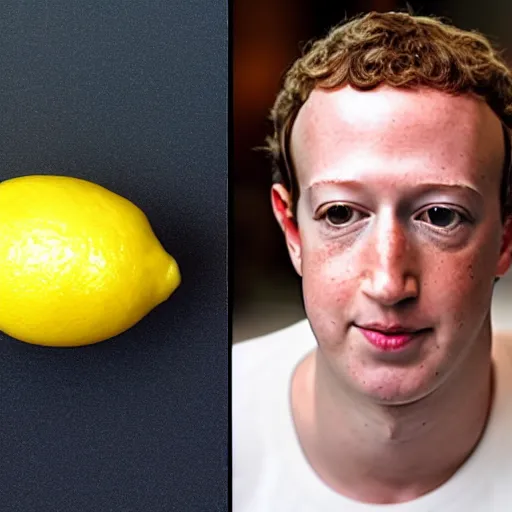 Image similar to a lemon that looks like Mark Zuckerberg