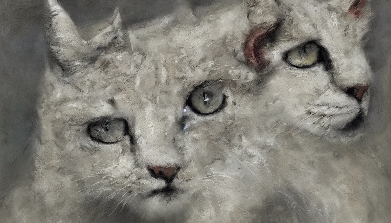 Prompt: cute art of white anthropomorphic lynx by Guy Denning and Carlos Shwabe, furry digital art, trending on artstation, 8k, highly detailed,