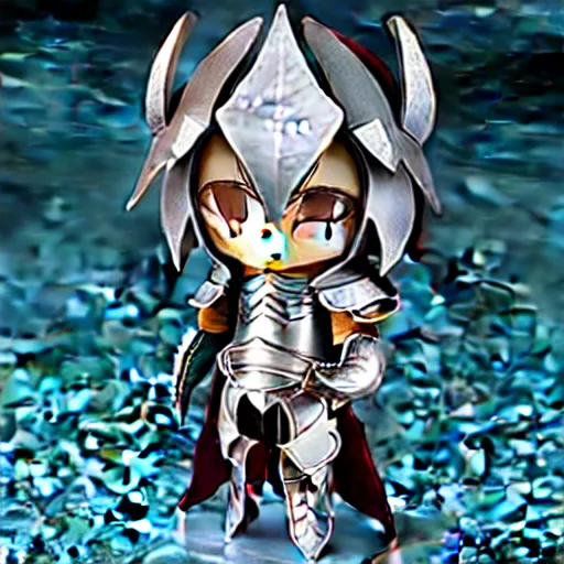 Prompt: Concept design of a lovey armor knight, style as Nendoroid