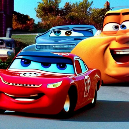 Image similar to car jesus christ chrysler as a car from cars 2, jesus, as a car from the movie cars 3, cinestill,