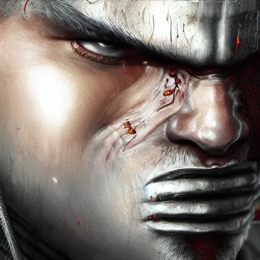 Prompt: ultra realistic portrait of guts from berserk extremely detailed, made by wlop and maxwell boas