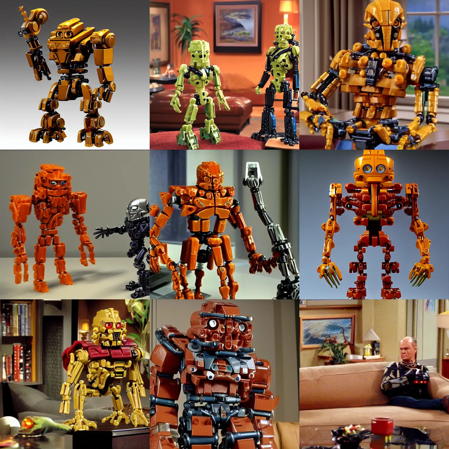 Prompt: hd bionicle toa tahu in frasier's appartment