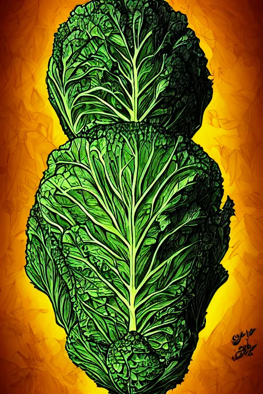 Image similar to cabbage man, symmetrical, highly detailed, digital art, sharp focus, trending on art station, anime art style