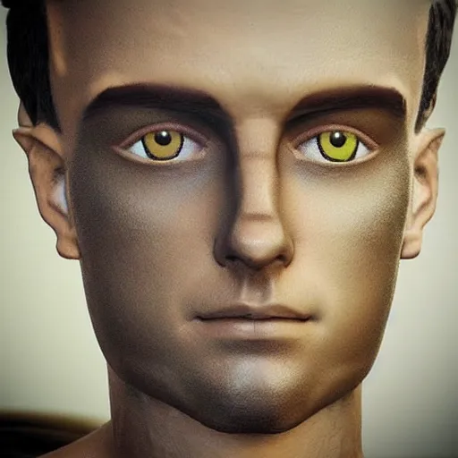 Image similar to “a realistic detailed photo of a guy who is an attractive humanoid who is half robot and half humanoid, who is a male android, David Wright, shiny skin, posing like a statue, blank stare”