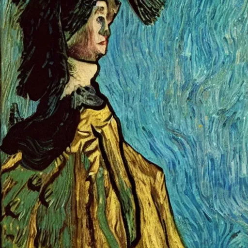 Image similar to Salad Fingers with a pearl earring, by Vincent Van Gogh, 8k