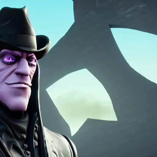 Image similar to a detailed portrait of undertaker in fortnite, unreal engine 5 rendered, incredibly highly detailed and realistic, 8 k, sharp focus, studio quality